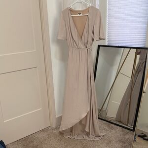 Show Me Your MuMu Taupe High Low Dress